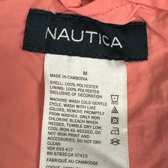 Men's Nautica Medium 32 - 34 Swim Drawstring Shorts Trunks Stripes Blue Pink - Picture 9 of 10